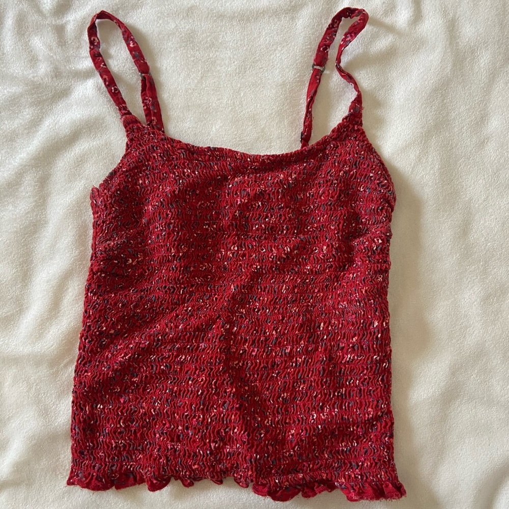 ruched ditsy floral tank